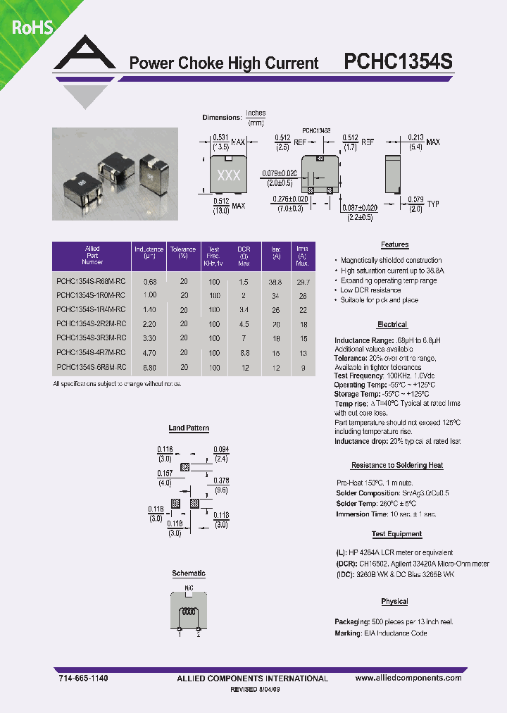 PCHC1354S-1R0M-RC_4529488.PDF Datasheet