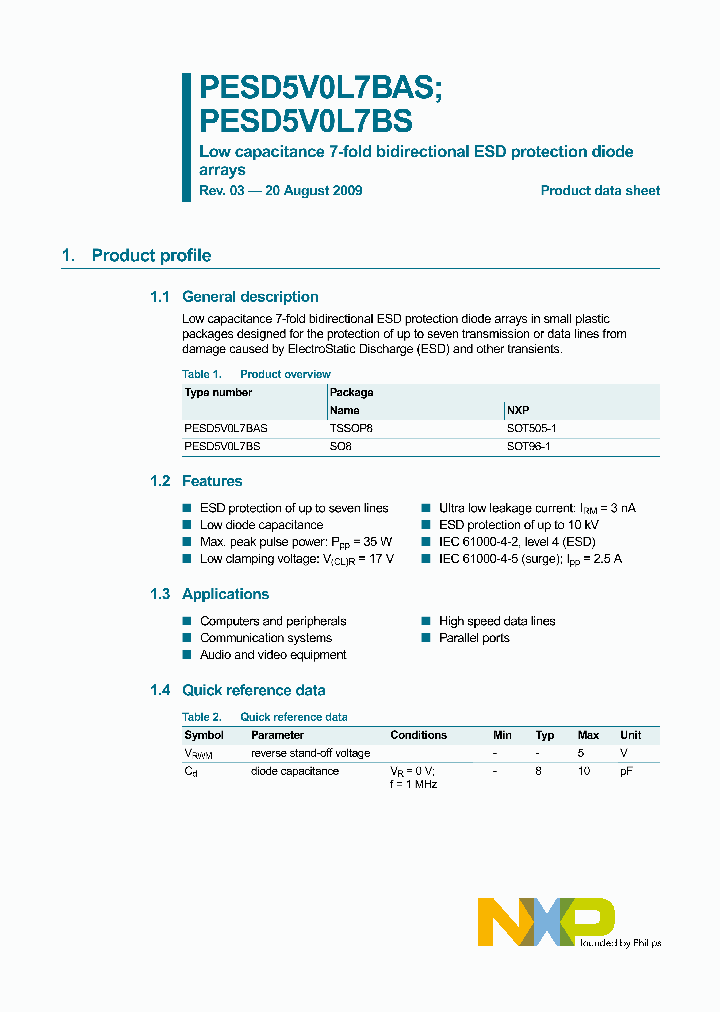 PESD5V0L7BAS_4545875.PDF Datasheet