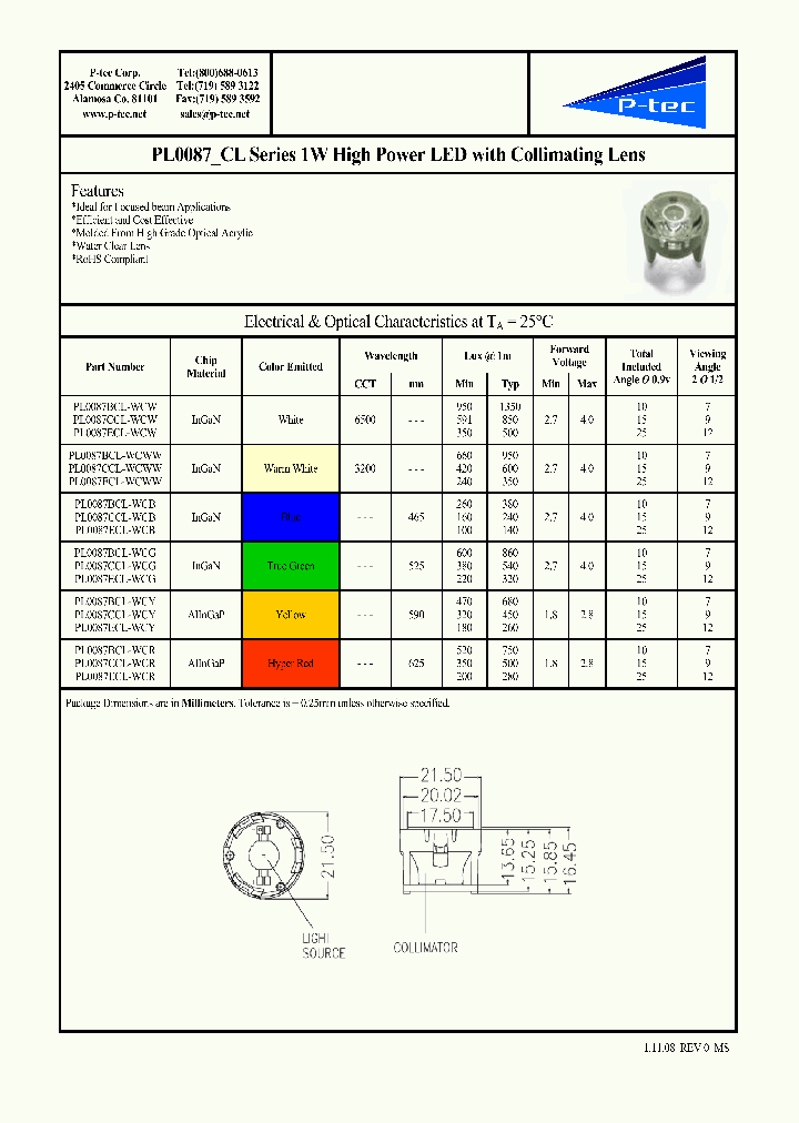 PL0087CCL-WCB_4459587.PDF Datasheet