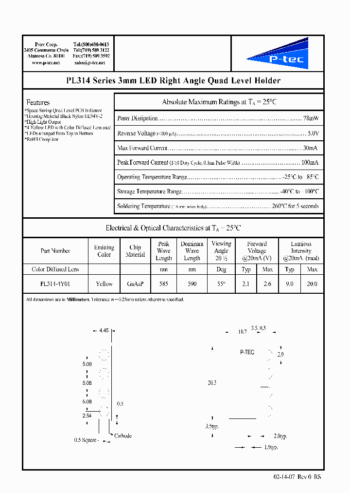 PL314-4Y01_4530101.PDF Datasheet