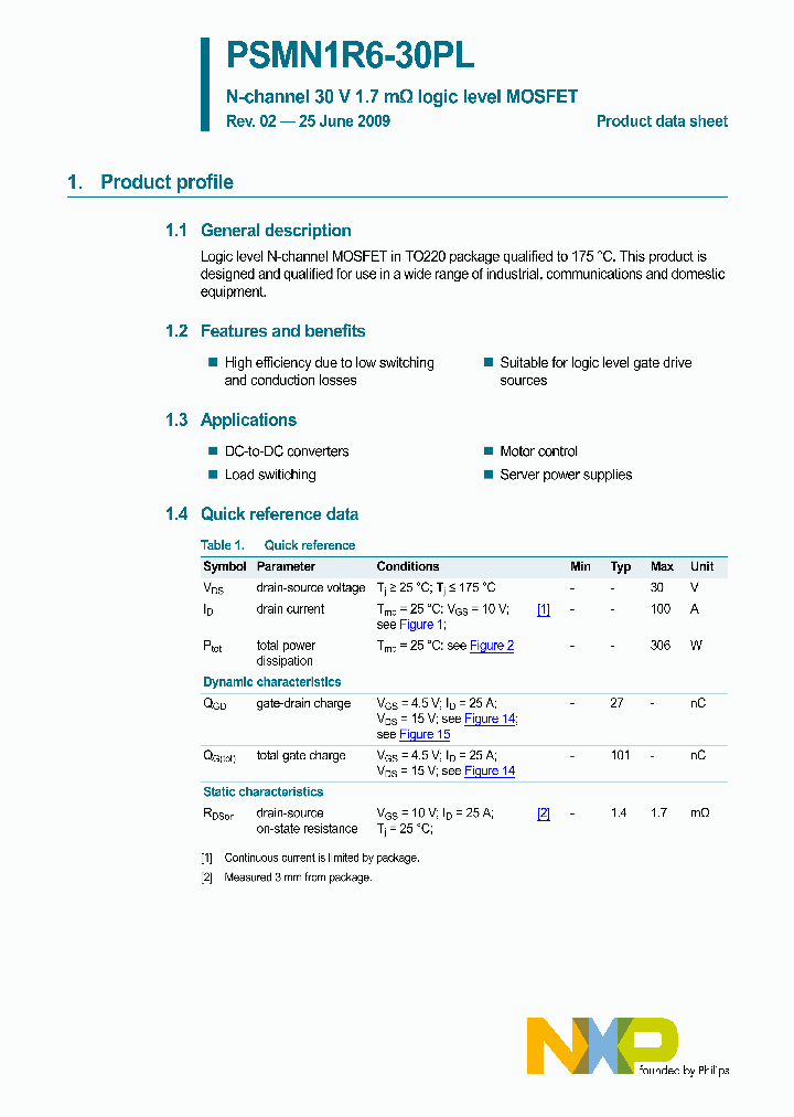 PSMN1R6-30PL_4681697.PDF Datasheet