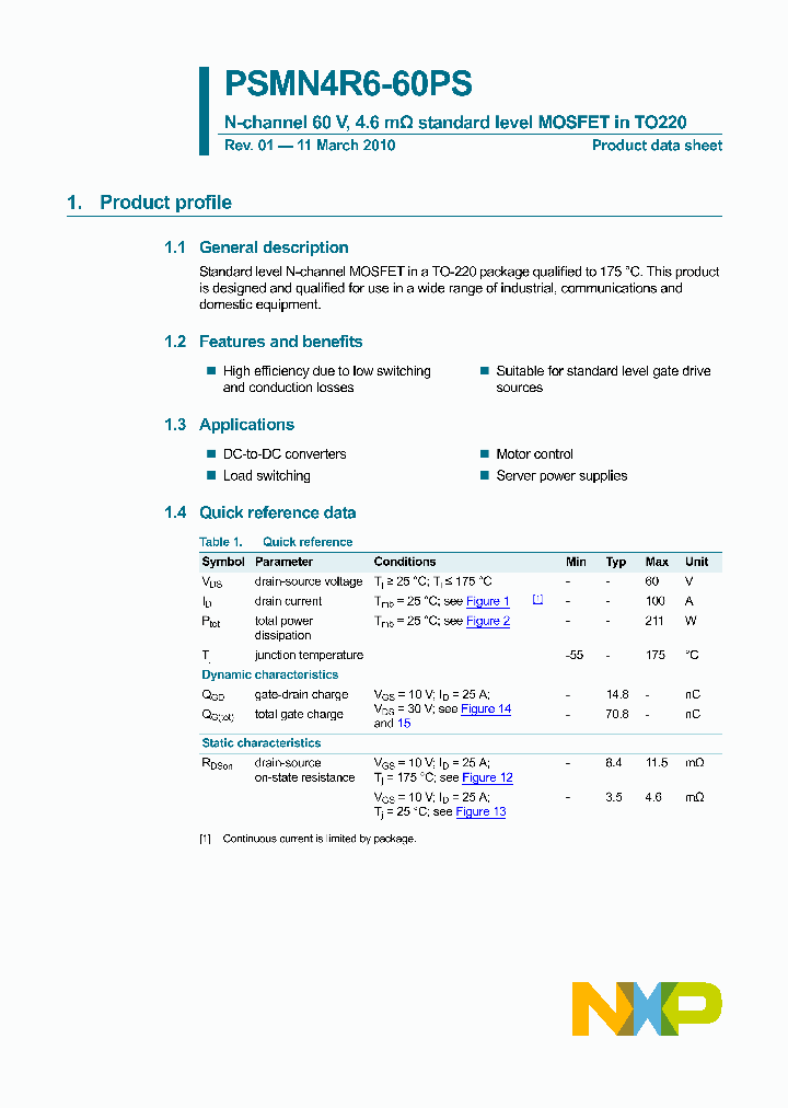 PSMN4R6-60PS_4810076.PDF Datasheet