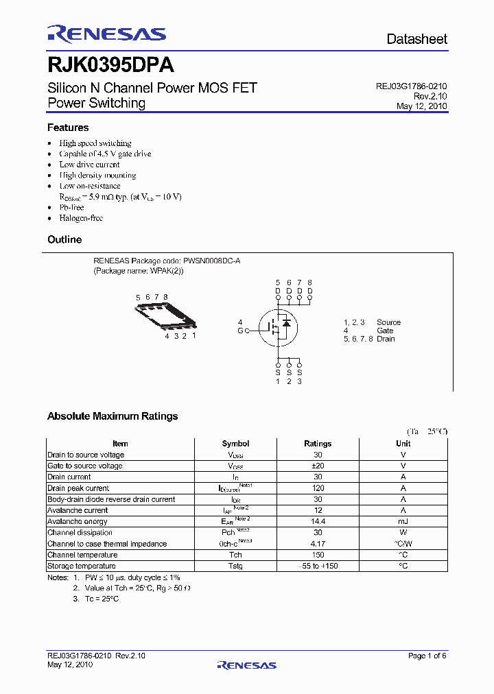 RJK0395DPA-00-J53_4735342.PDF Datasheet