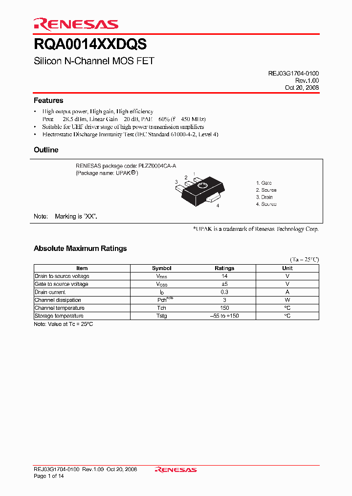 RQA0014XXDQS_4439390.PDF Datasheet