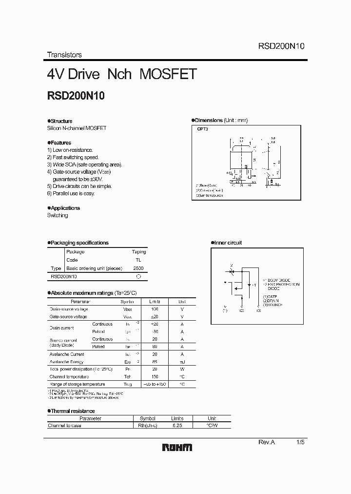 RSD200N10_4853939.PDF Datasheet