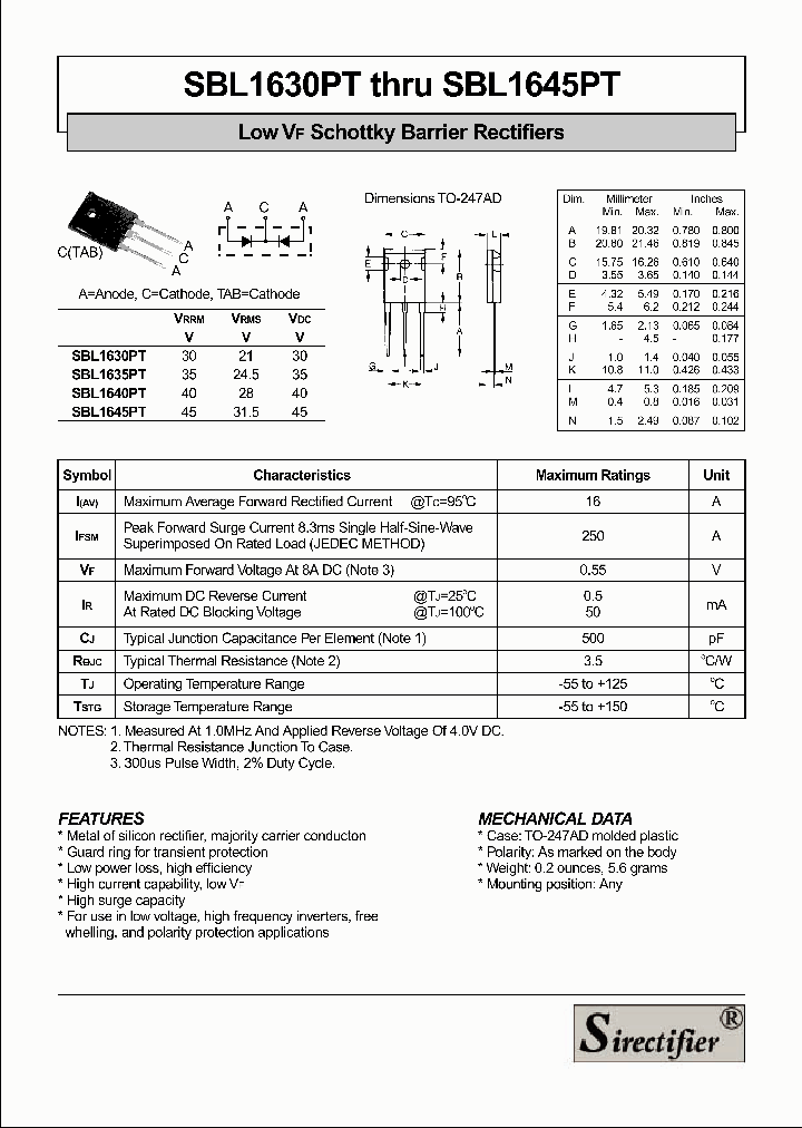 SBL1630PT_4325516.PDF Datasheet