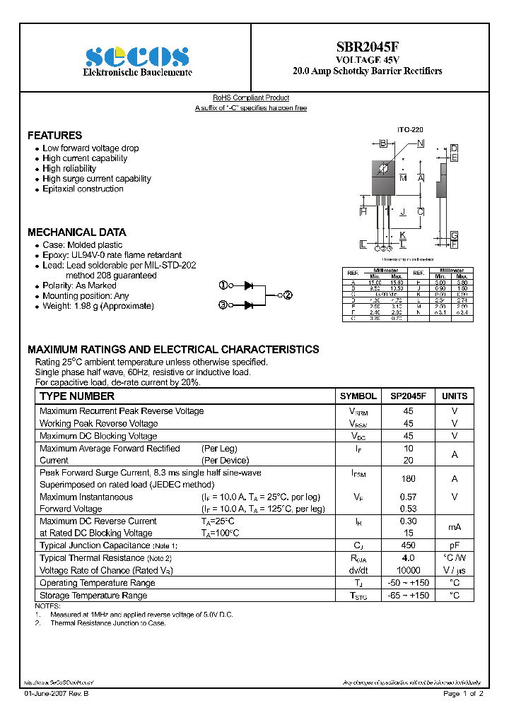 SBR2045F_4412424.PDF Datasheet