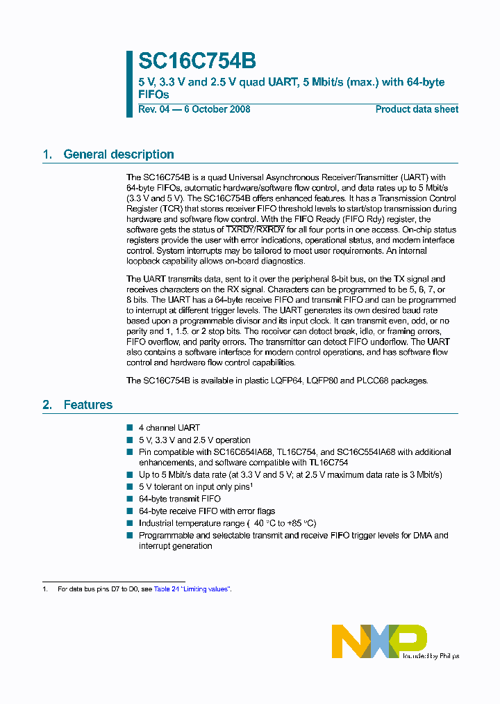 SC16C754BIB80_4290003.PDF Datasheet