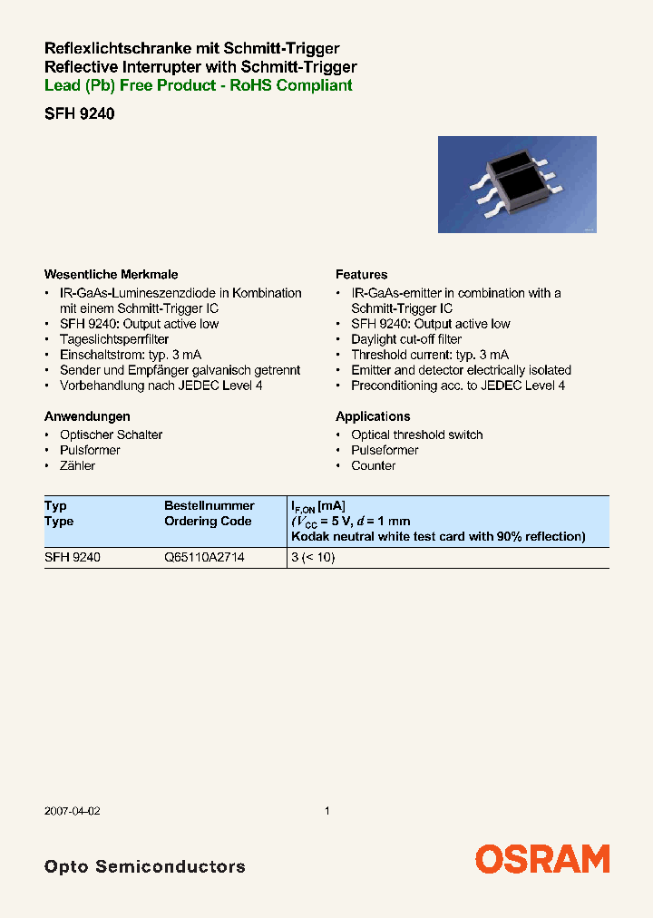 SFH9240_4318007.PDF Datasheet