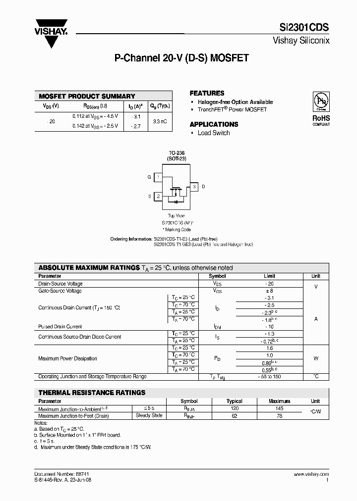 SI2301CDS_4285073.PDF Datasheet