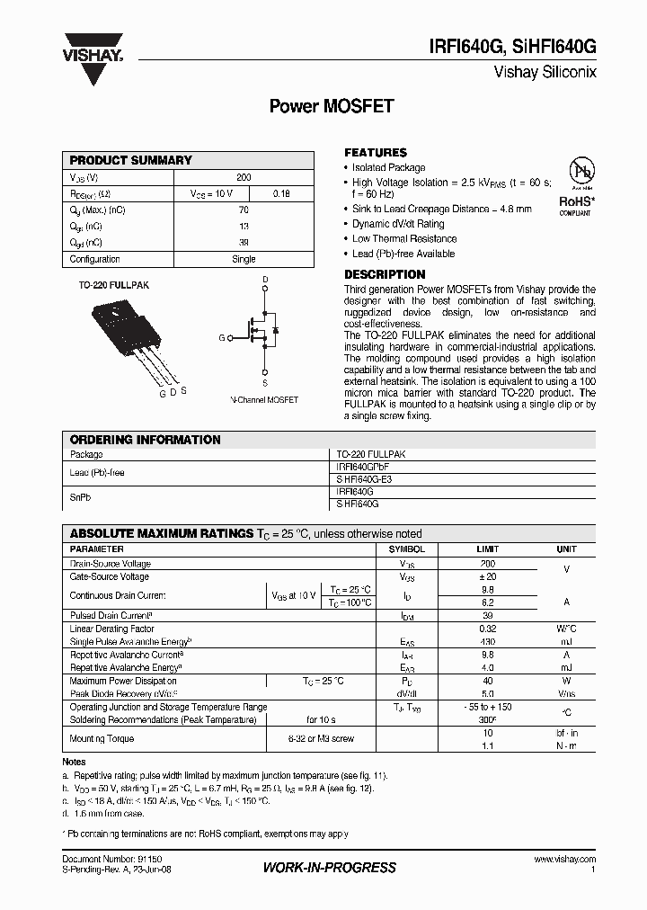 SIHFI640G_4333322.PDF Datasheet