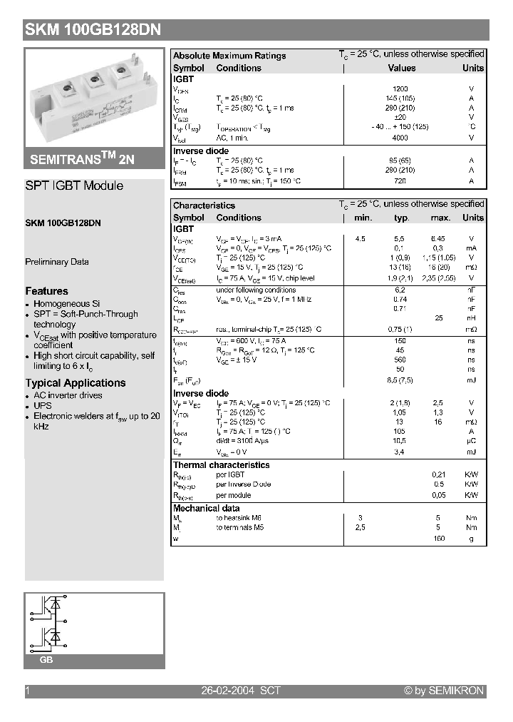 SKM100GB128DN_4637940.PDF Datasheet