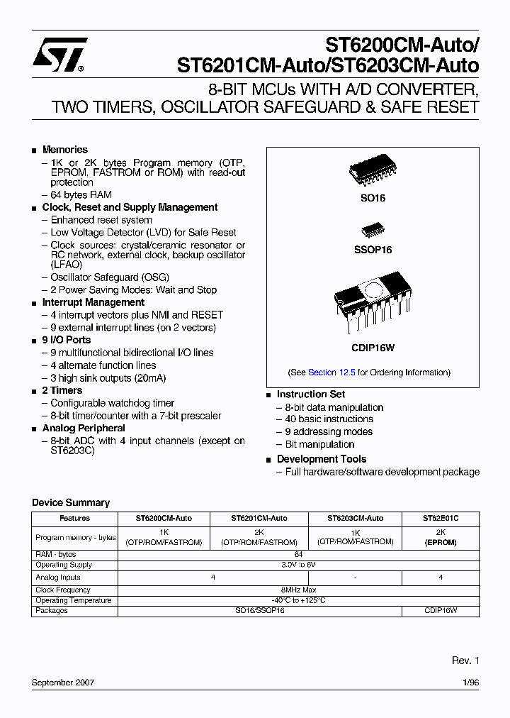 ST62E03BMACCCE_4223507.PDF Datasheet