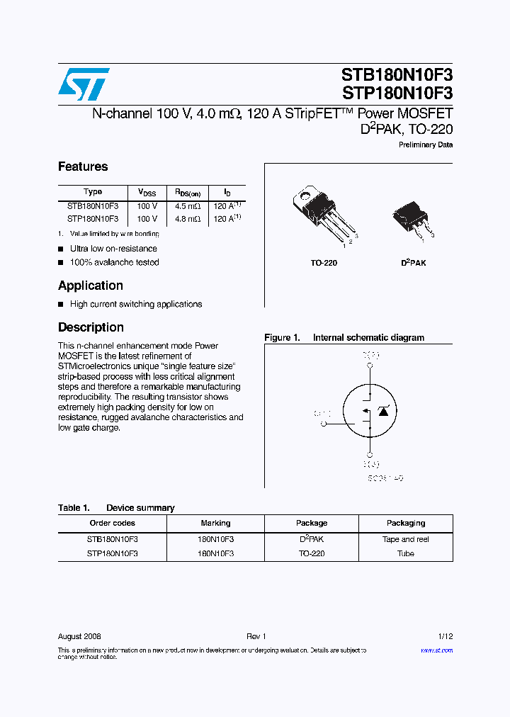 STB180N10F3_4547821.PDF Datasheet