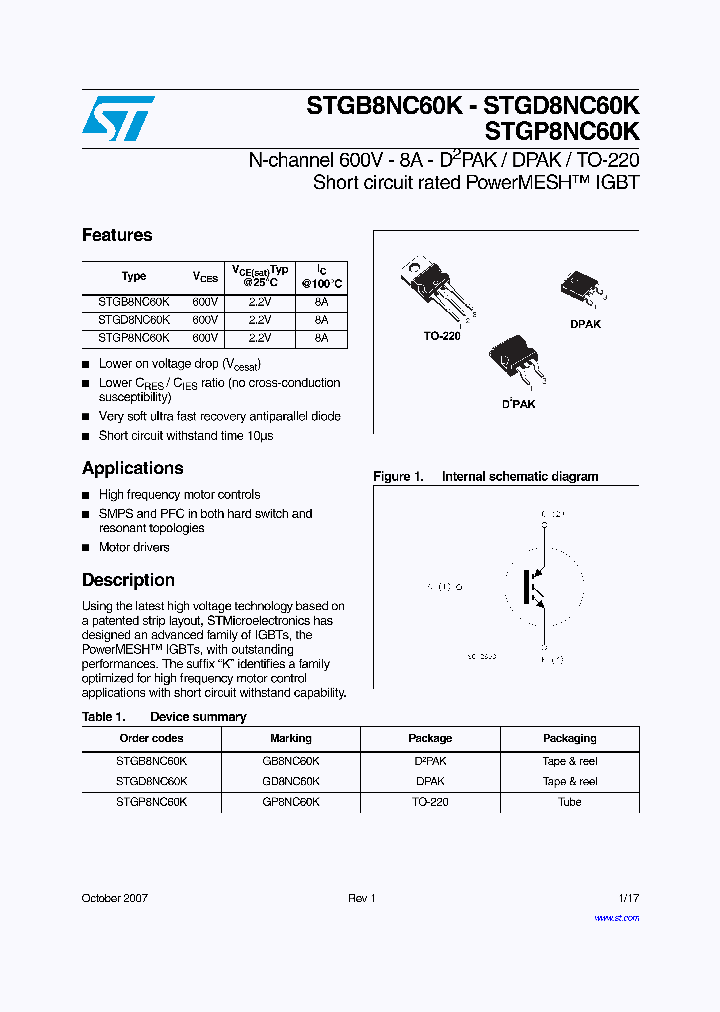 STGP8NC60K_4224746.PDF Datasheet