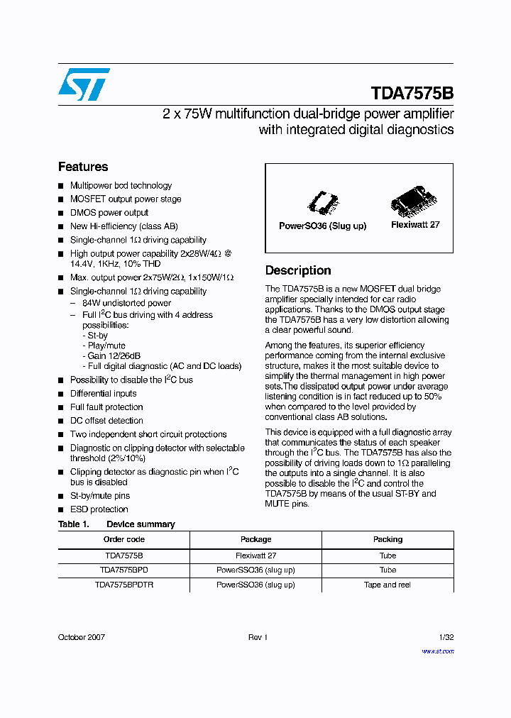 TDA7575BPDTR_4242719.PDF Datasheet