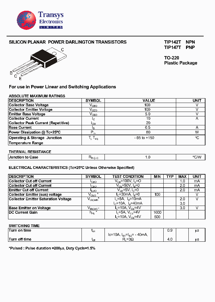 TIP142T_4347873.PDF Datasheet