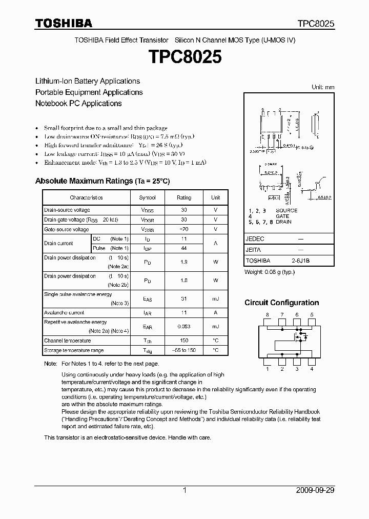 TPC8025_4529332.PDF Datasheet