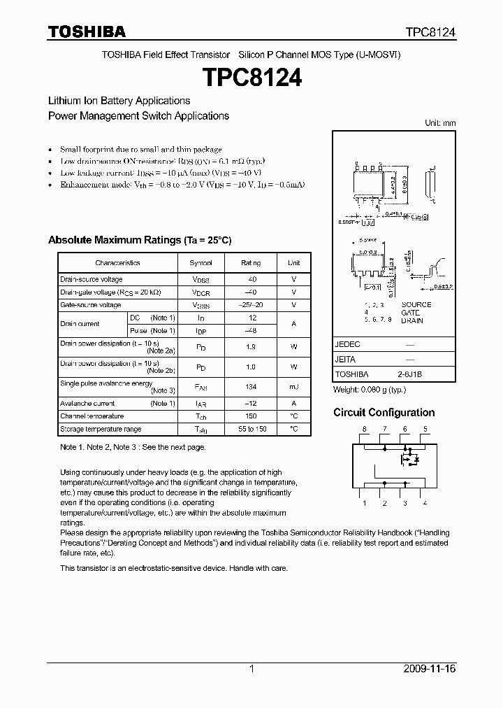 TPC8124_4797099.PDF Datasheet