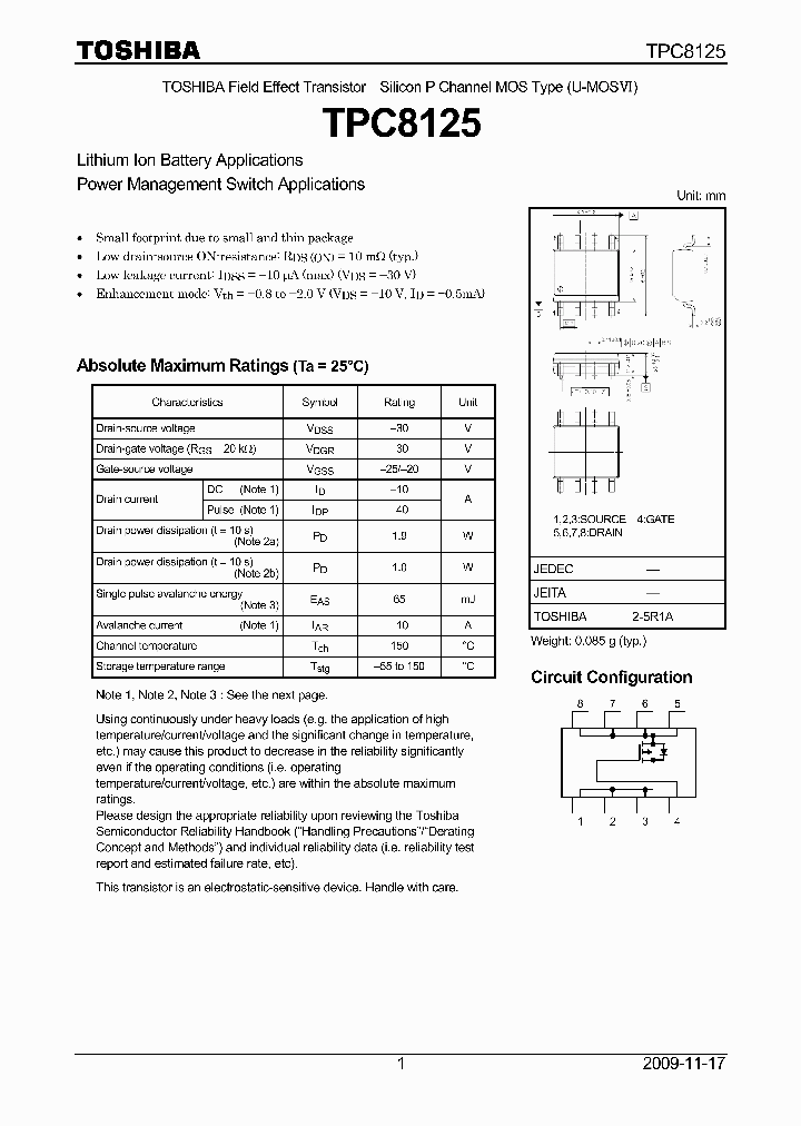 TPC8125_4797100.PDF Datasheet