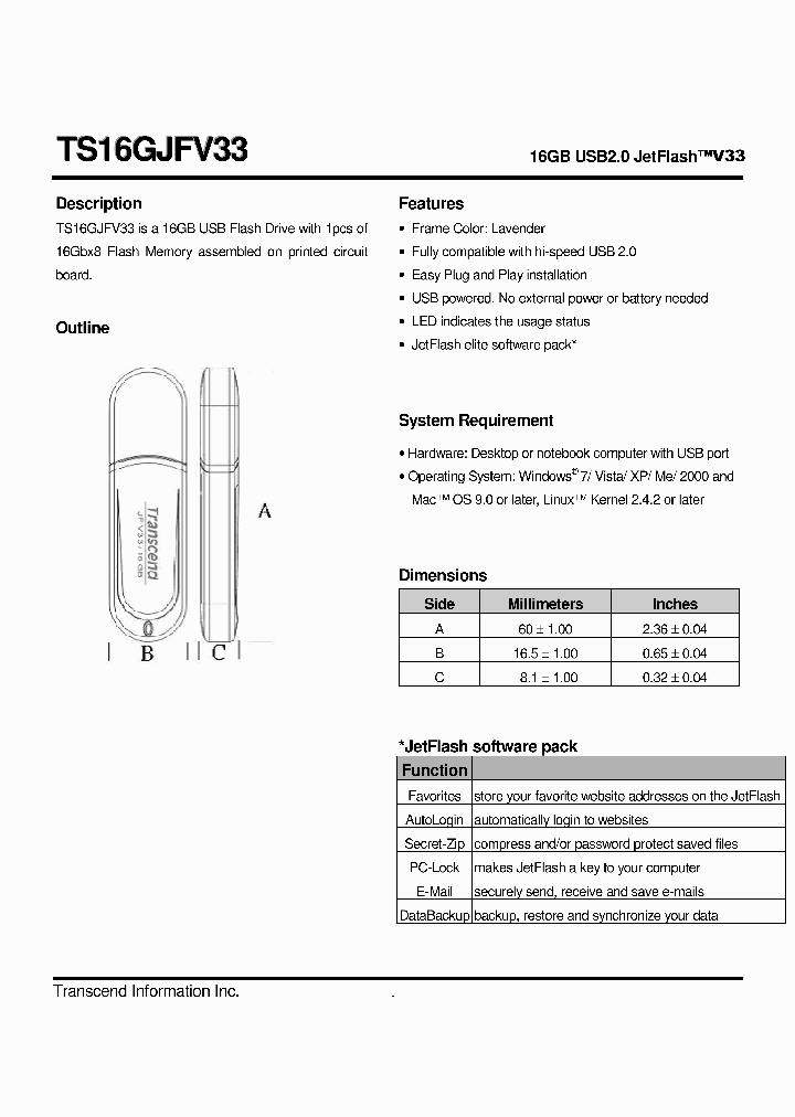 TS16GJFV33_4772219.PDF Datasheet