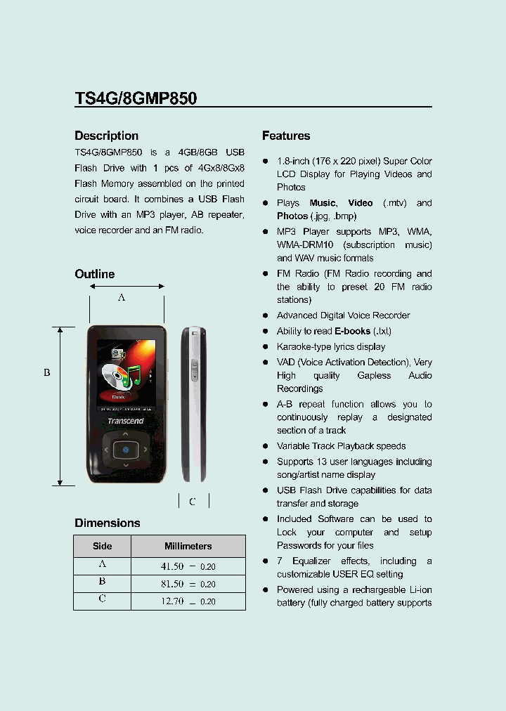 TS4GMP850_4685486.PDF Datasheet