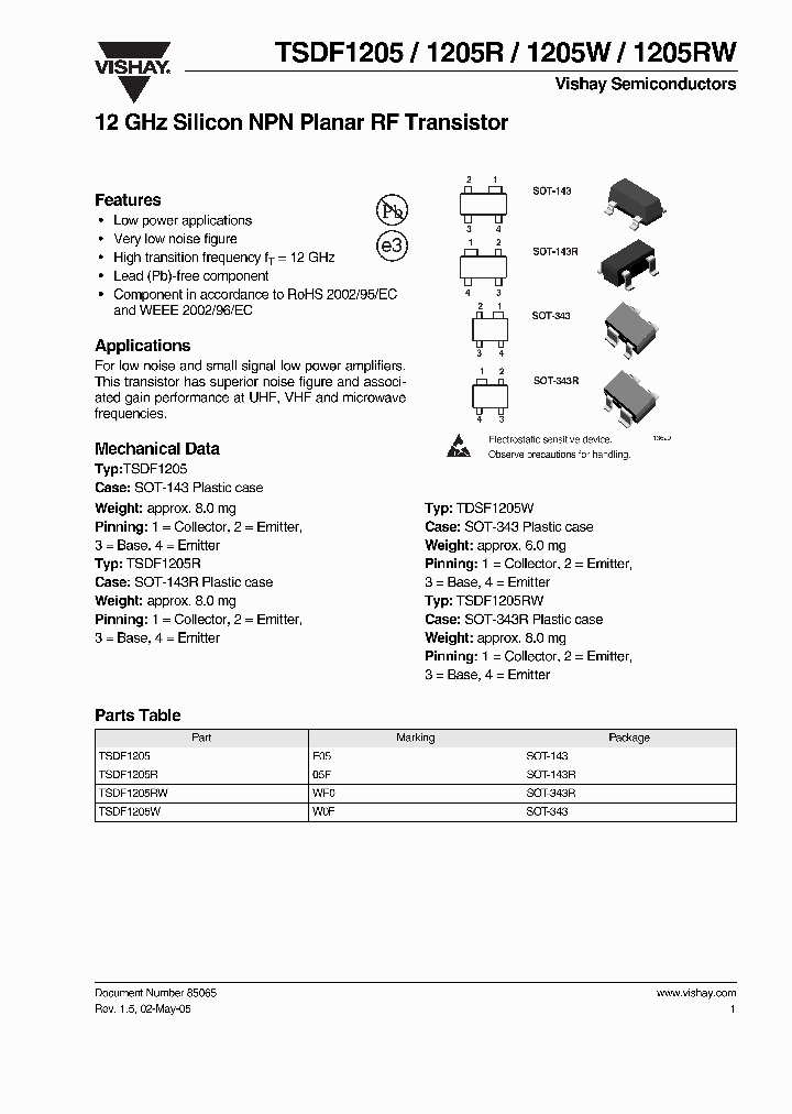 TSDF1205_4165668.PDF Datasheet