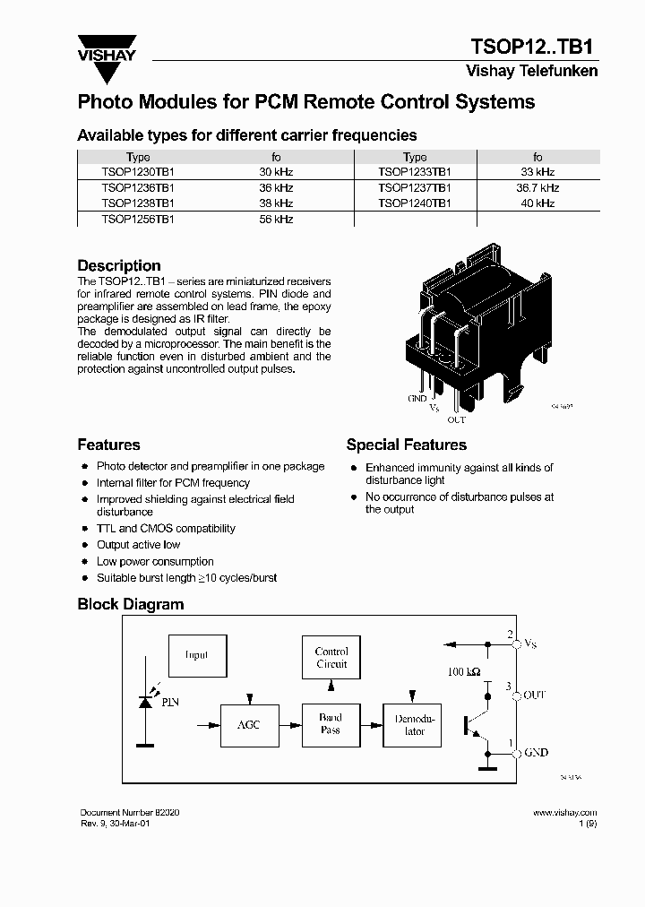 TSOP1238TB1_4598511.PDF Datasheet