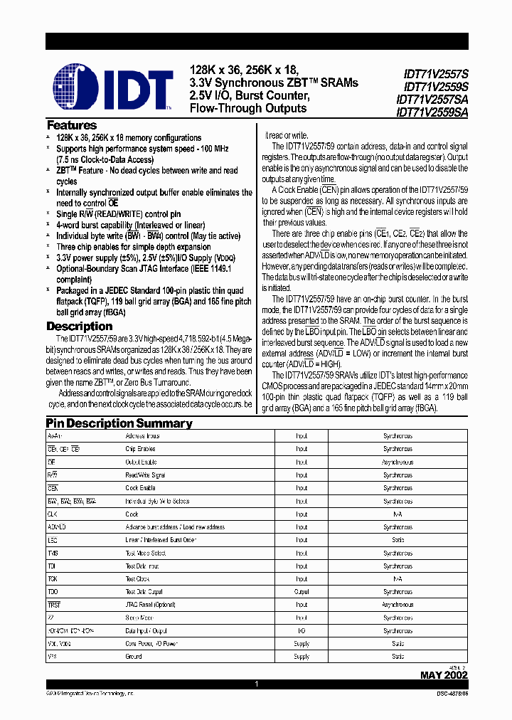71V2557DS53416_970399.PDF Datasheet