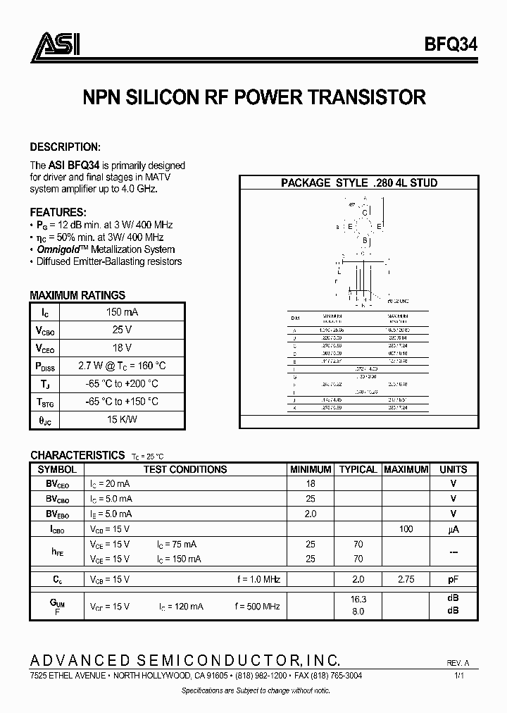 BFQ34_976092.PDF Datasheet