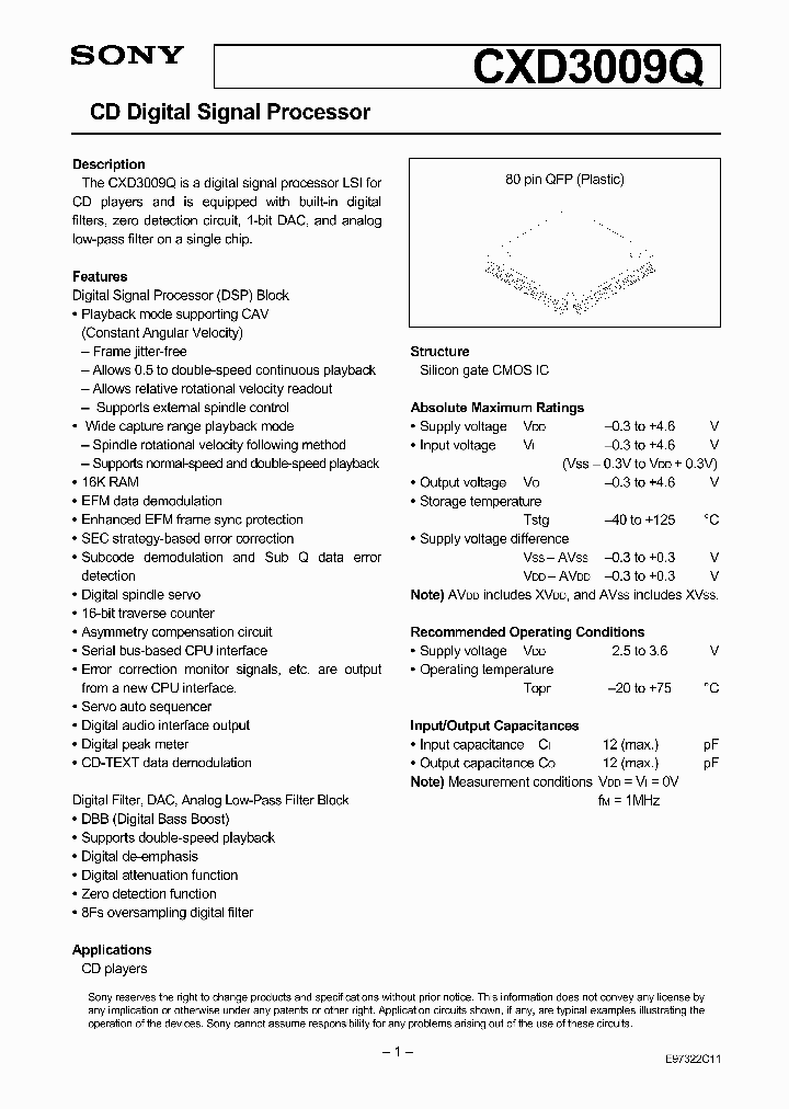 CXD3009Q_978284.PDF Datasheet