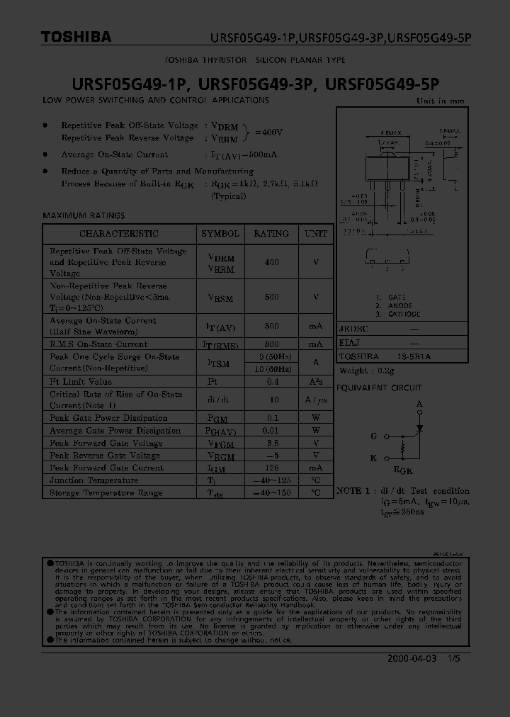 URSF05G49-5P_927492.PDF Datasheet