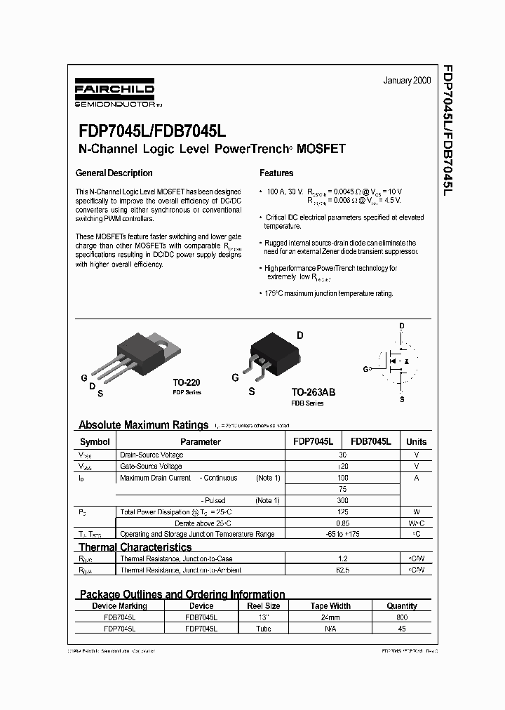 FDB7045L_984015.PDF Datasheet