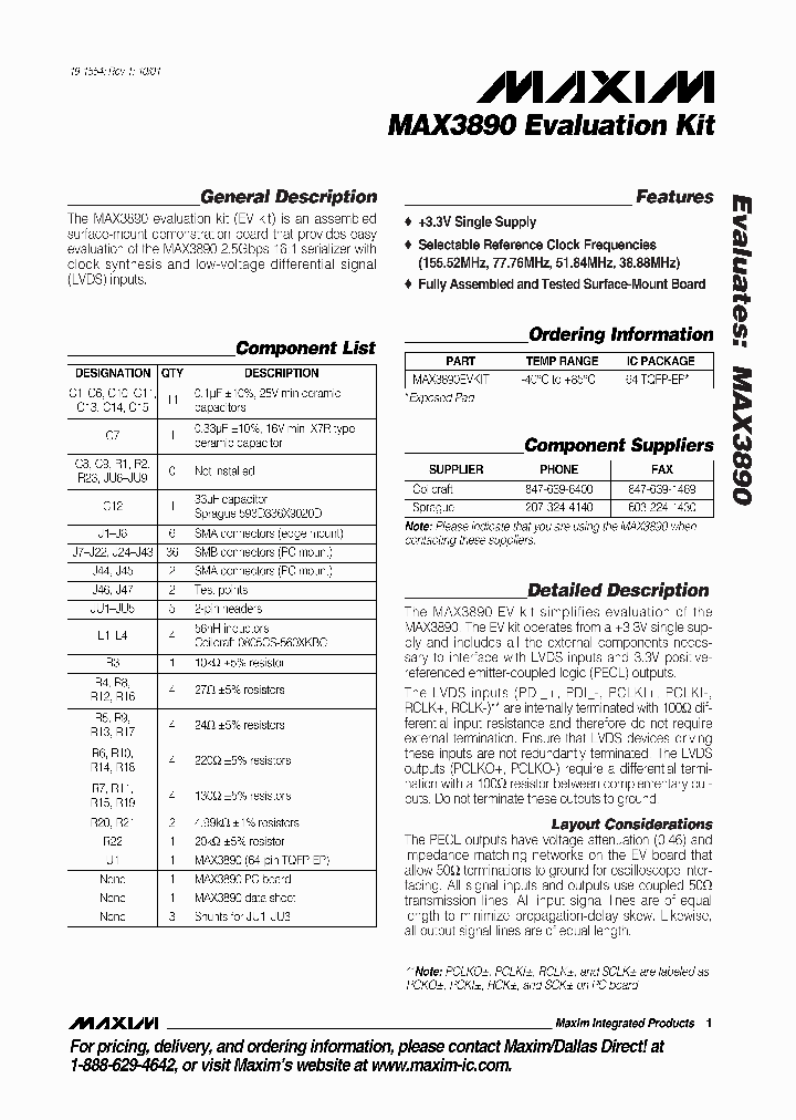 MAX3890EVKIT_990376.PDF Datasheet