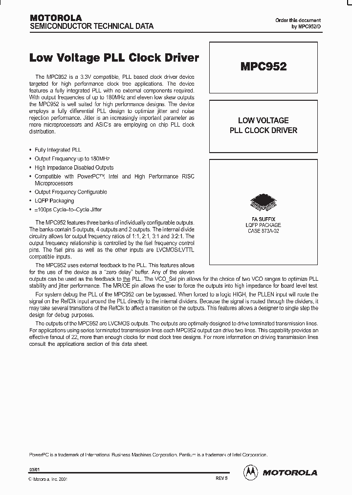 MPC952_991833.PDF Datasheet