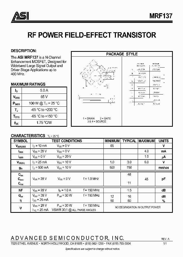 MRF137_991944.PDF Datasheet