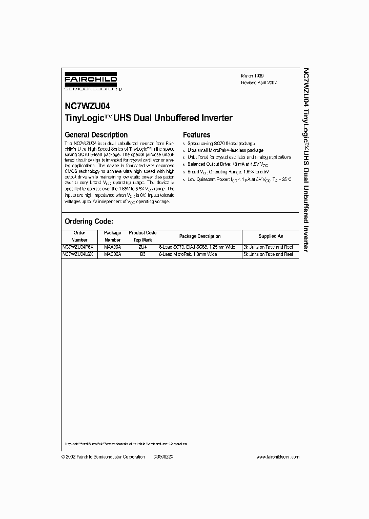 NC7WZU04_992852.PDF Datasheet