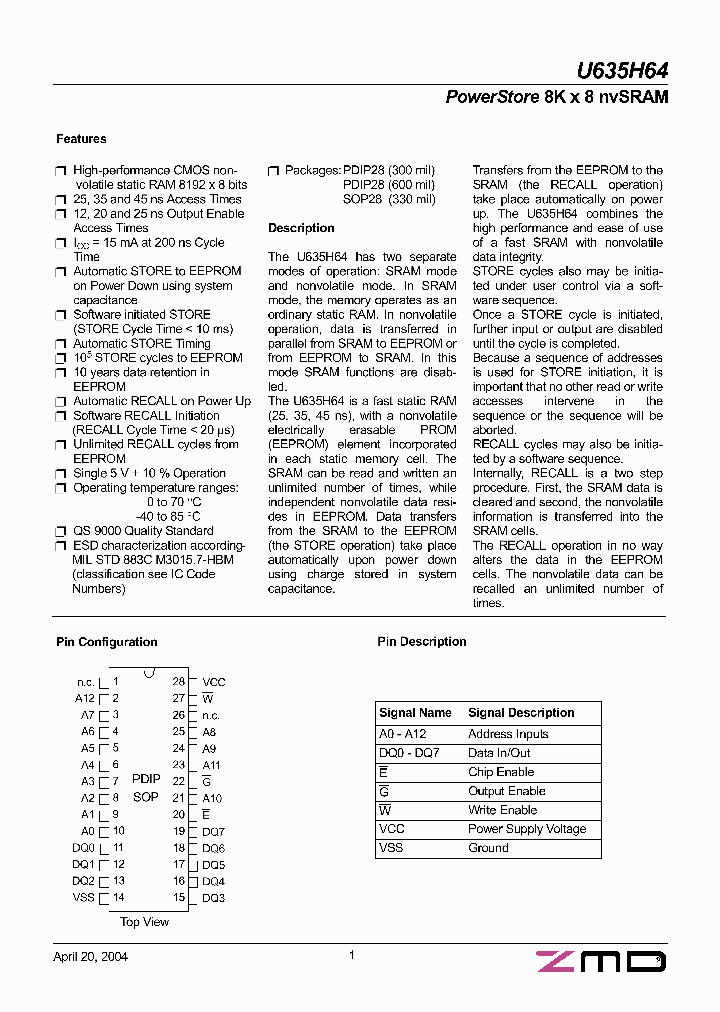 U635H64BSC25_1006650.PDF Datasheet