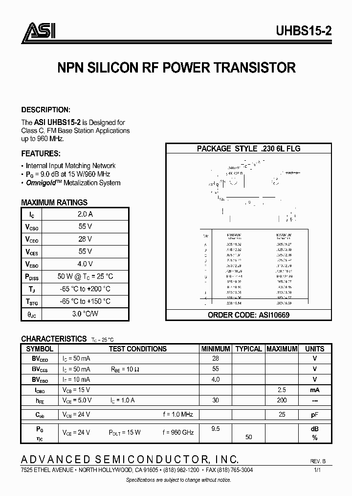 UHBS152_1006801.PDF Datasheet