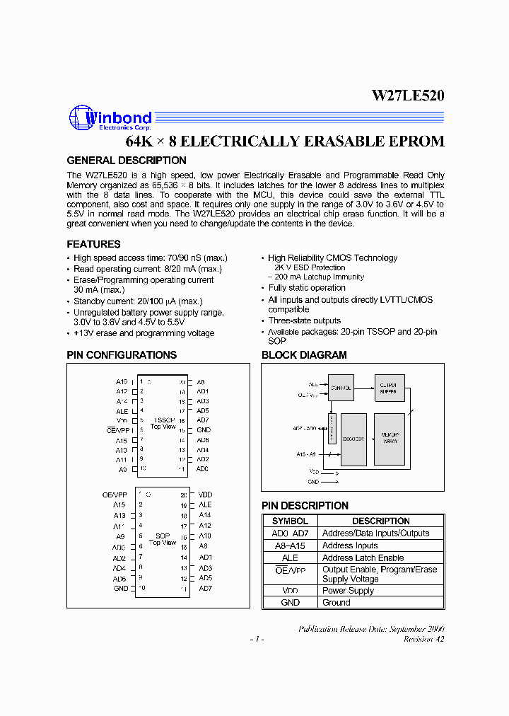 W27LE520B1_1007301.PDF Datasheet