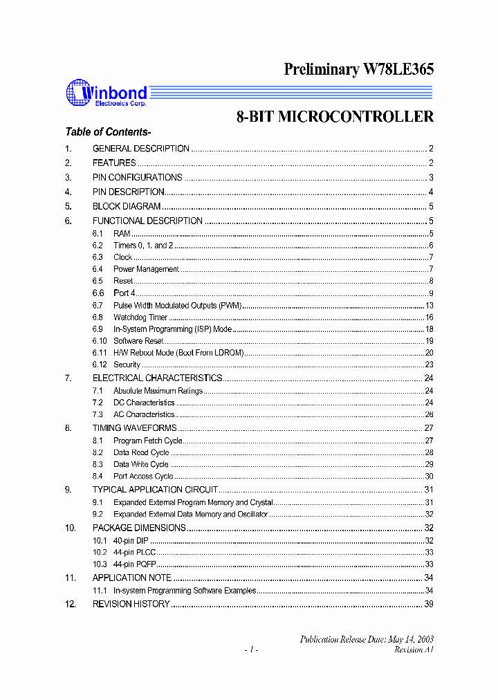 W78LE365_1007465.PDF Datasheet