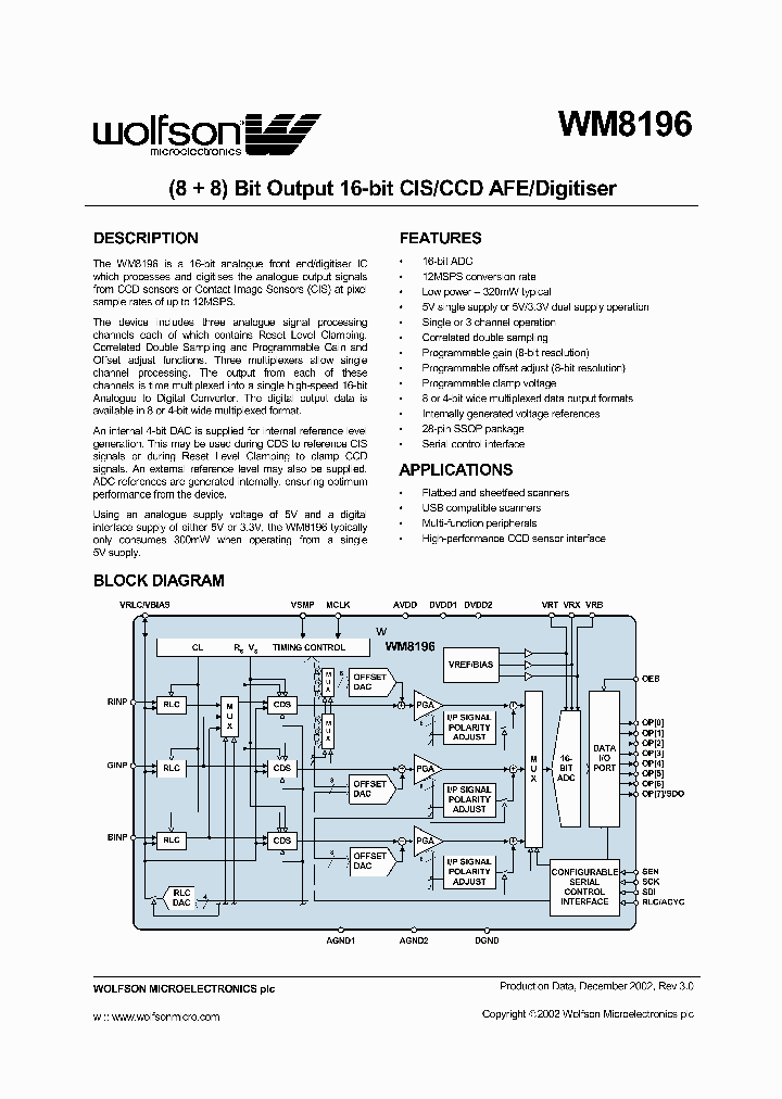 WM8196_1007672.PDF Datasheet