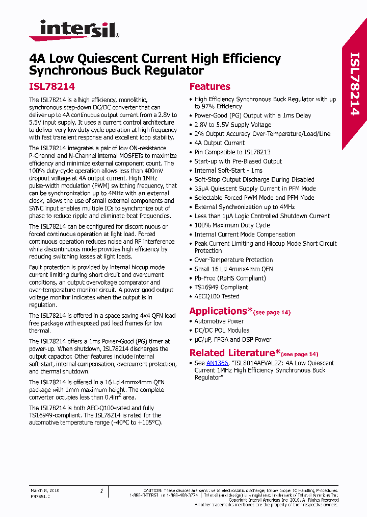 ISL78214_4927057.PDF Datasheet