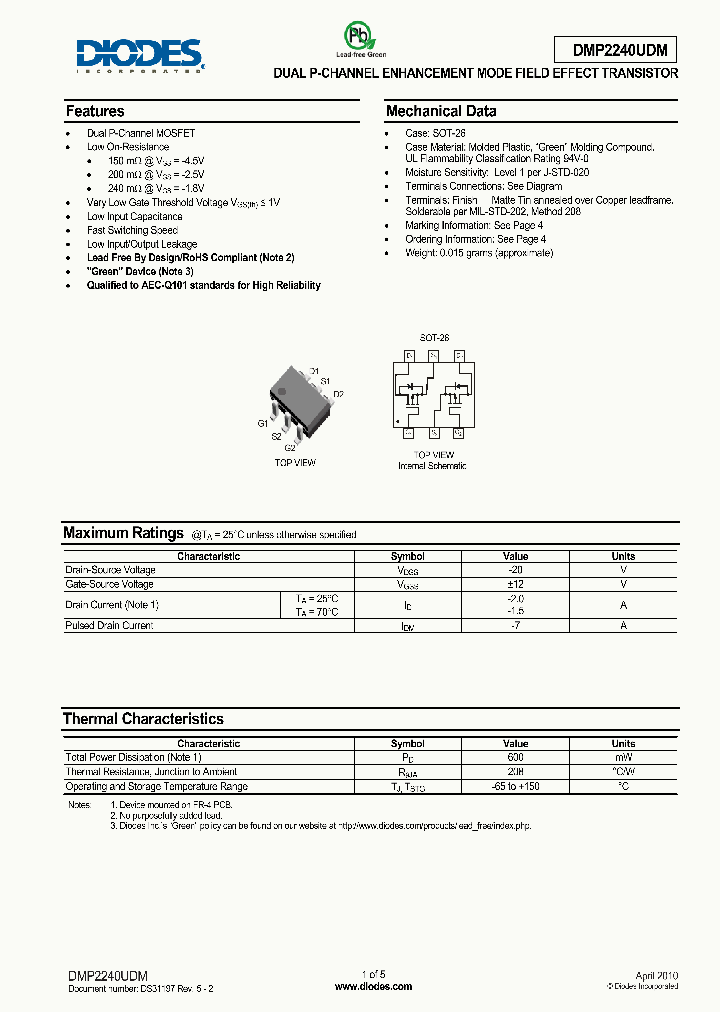 DMP2240UDM_4938081.PDF Datasheet