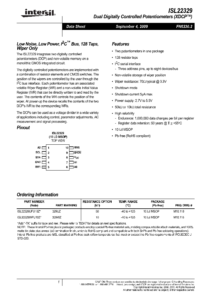 ISL22329UFU10Z_4957756.PDF Datasheet