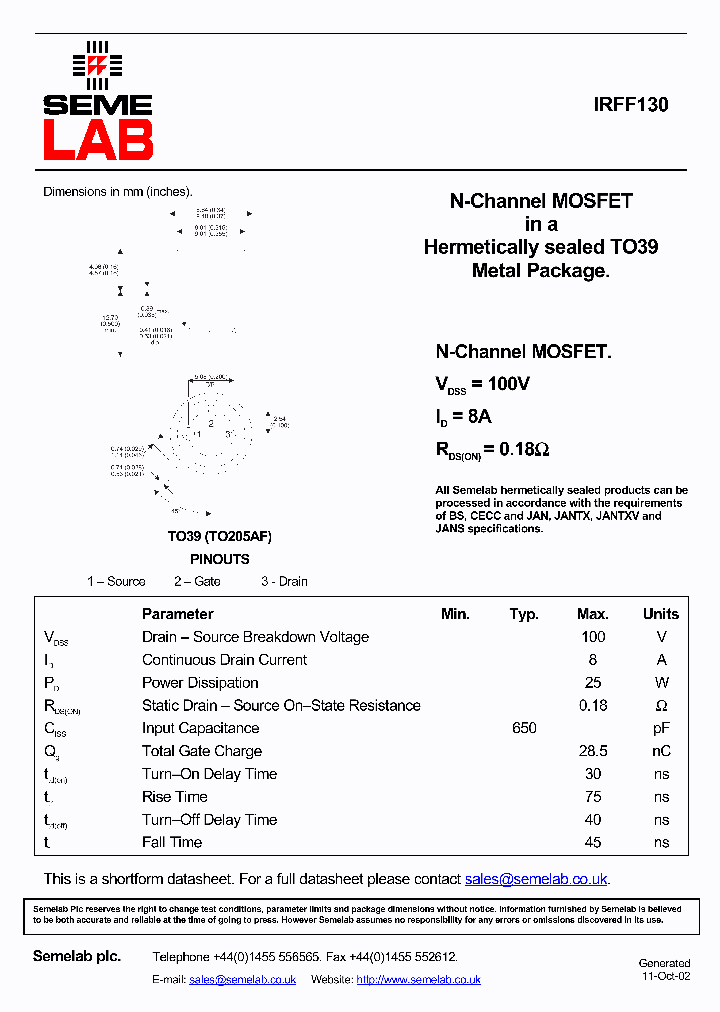 IRFF130_4961157.PDF Datasheet