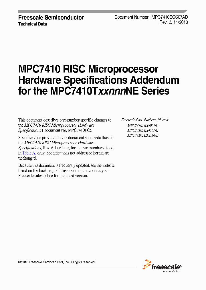 MPC7410TRX450NE_4961557.PDF Datasheet