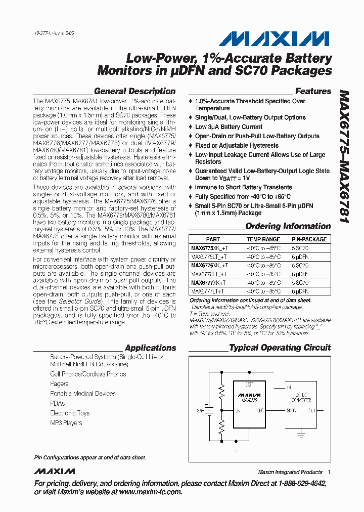 MAX6776LTT_4964557.PDF Datasheet