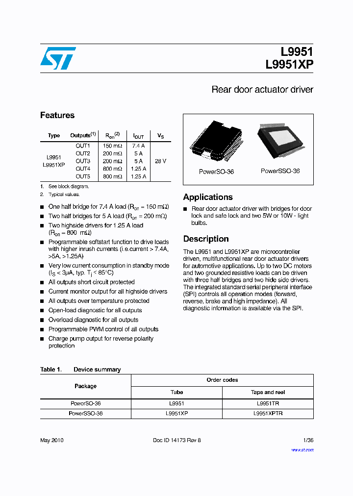 L9951XPTR_4974085.PDF Datasheet