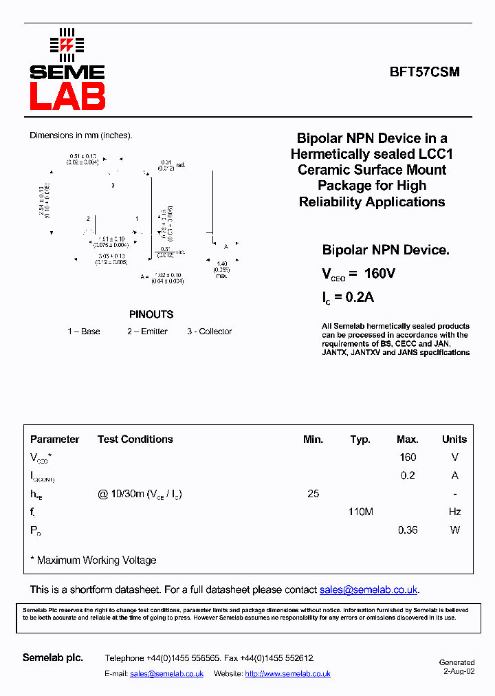 BFT57CSM_4976018.PDF Datasheet